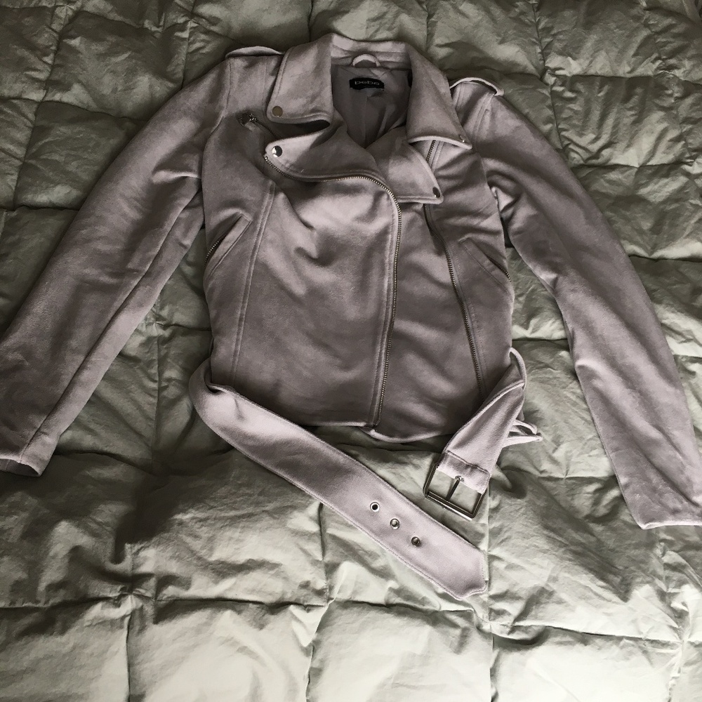 Faux Suede Motorcycle Jacket